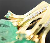 Золотые серьги с уральскими изумрудами 7,63 карата и бриллиантами Золото