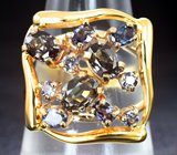 Кольцо c гранатами со сменой цвета 3,39 карата