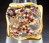 Кольцо c гранатами со сменой цвета 3,39 карата