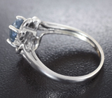 Прелестное серебряное кольцо cо звездчатым сапфиром Серебро 925