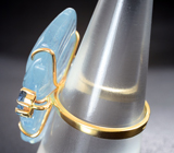 Золотое кольцо с резным аквамарином 25,7 карата Золото