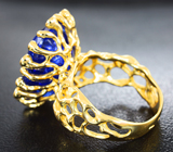 Золотое кольцо с уникальным танзанитом цвета кашмирского сапфира 16,08 карата и бриллиантами Золото