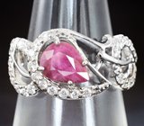 Элегантное серебряное кольцо с рубином Серебро 925