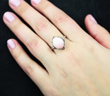 Нежное серебряное кольцо с перуанским розовым опалом Серебро 925