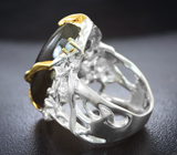 Серебряное кольцо с лабрадоритом и голубым топазом Серебро 925