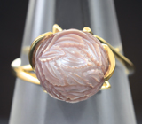 Золотое кольцо с резной жемчужиной Edison 9,9 карата Золото
