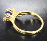 Золотое кольцо с чистейшим танзанитом авторской огранки 2,09 карата и бриллиантами Золото