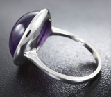 Стильное серебряное кольцо со сливовым аметистом Серебро 925