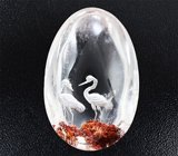 Кольцо c художественной миниатюрой на кварце