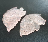 Парные миниатюры «Рыбки» из цельного морганита 41,04 карата 