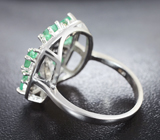 Превосходное серебряное кольцо с изумрудами Серебро 925