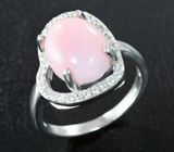 Прелестное серебряное кольцо с перуанским розовым опалом Серебро 925