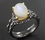 Серебряное кольцо с лунным камнем Серебро 925