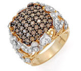 Кольцо с шоколадными бриллиантами