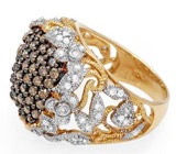 Кольцо с шоколадными бриллиантами Золото