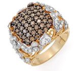 Кольцо с шоколадными бриллиантами Золото