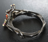 Серебряное кольцо с ограненым опалом и родолитами Серебро 925