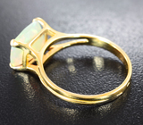 Золотое кольцо с ярким ограненным эфиопским опалом 2,23 карата Золото