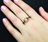 Серебряное кольцо с кристаллическим эфиопским опалом Серебро 925