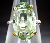 Серебряное кольцо с зеленым аметистом 15,8 карат Серебро 925