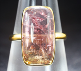 Золотое кольцо с забайкальским полихромным турмалином 10,27 карата Золото