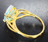 Золотое кольцо с полупрозрачным ограненным эфиопским опалом редкой красоты 2,68 карата Золото