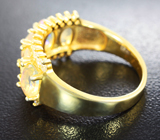 Стильное серебряное кольцо с ограненными эфиопскими опалами  Серебро 925