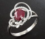 Прелестное серебряное кольцо с рубином