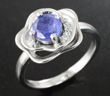 Чудесное серебряное кольцо с насыщенным танзанитом Серебро 925