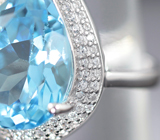 Элегантное серебряное кольцо с голубым топазом Серебро 925