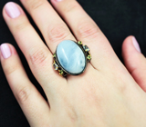 Серебряное кольцо с голубым опалом, топазами и перидотами Серебро 925