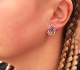 Чудесные серебряные серьги с танзанитами