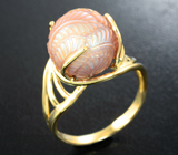 Золотое кольцо с резной жемчужиной Edison 9,95 карата Золото