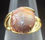 Золотое кольцо с резной жемчужиной Edison 9,95 карата Золото