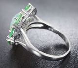 Великолепное серебряное кольцо с кристаллическим эфиопским опалом и цаворитами Серебро 925