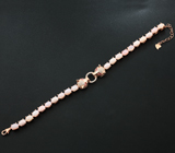 Серебряный браслет с перуанскими розовыми опалами и розовыми сапфирами Серебро 925