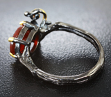 Серебряное кольцо с ограненным эфиопским опалом и родолитом Серебро 925
