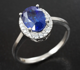 Серебряное кольцо с насыщенным синим сапфиром Серебро 925