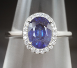 Серебряное кольцо с насыщенным синим сапфиром Серебро 925
