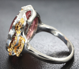 Серебряное кольцо с турмалином 12,78 карата и сапфирами Серебро 925
