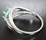 Элегантное серебряное кольцо с изумрудом Серебро 925