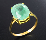 Золотое кольцо с крупным уральским изумрудом 5,95 карата Золото