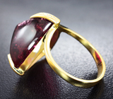 Золотое кольцо с крупным рубеллитом турмалином 18,64 карата и бриллиантами Золото