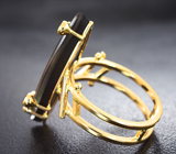 Золотое кольцо с аммолитом аммонита 6,27 карата, красными сапфирами и цаворитами Золото