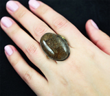 Серебряное кольцо с рутиловым кварцем и перидотами