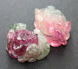 Пара резных арбузных турмалинов 11,03 карата 