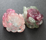 Пара резных арбузных турмалинов 11,03 карата 