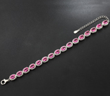 Серебряный браслет с ярко-розовыми топазами Серебро 925