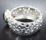 Серебряное кольцо с кристаллическим черным опалом и цитрином Серебро 925