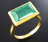 Стильное золотое кольцо с крупным уральским изумрудом 6,26 карата Золото
